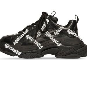 Balenciaga Black and White Logo Sneakers
